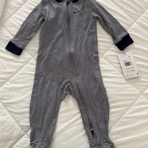 Nike Navy Striped Kids Footie